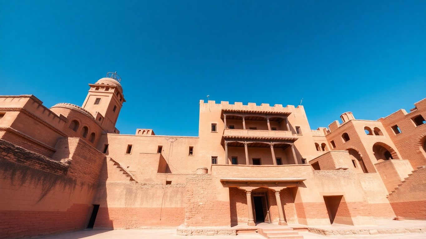 قصر تينركوك الحمراء المعماري الطيني القديم