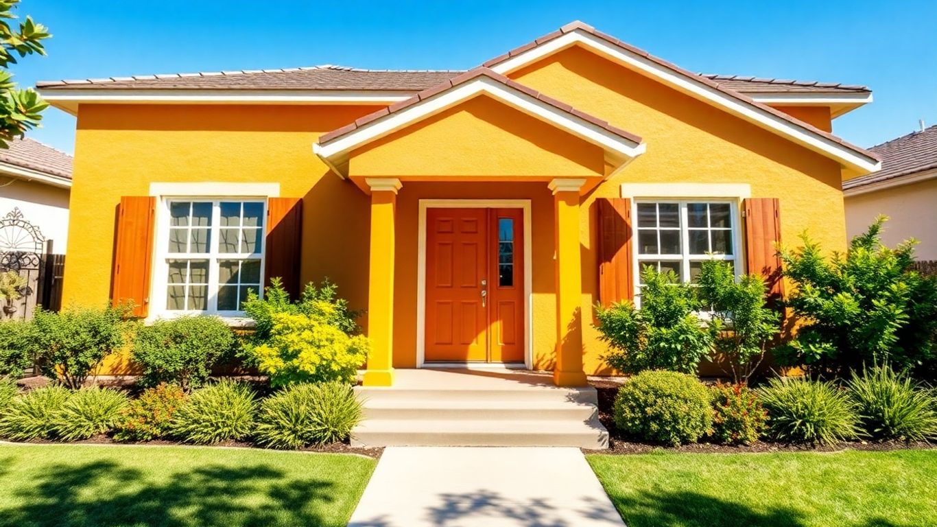 Freshly painted house exterior with clean vibrant colors