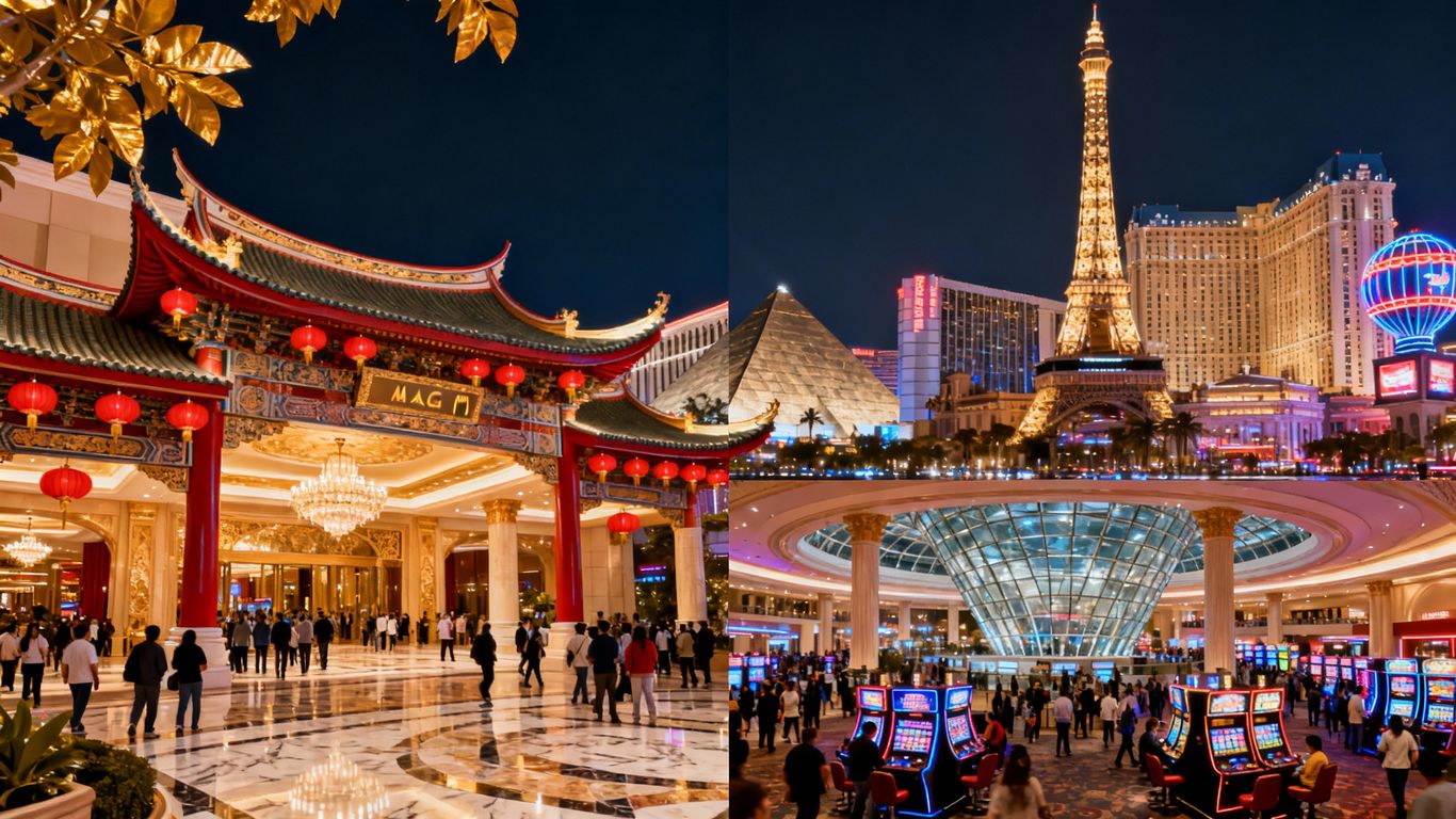Macau and Las Vegas casinos side-by-side comparison.