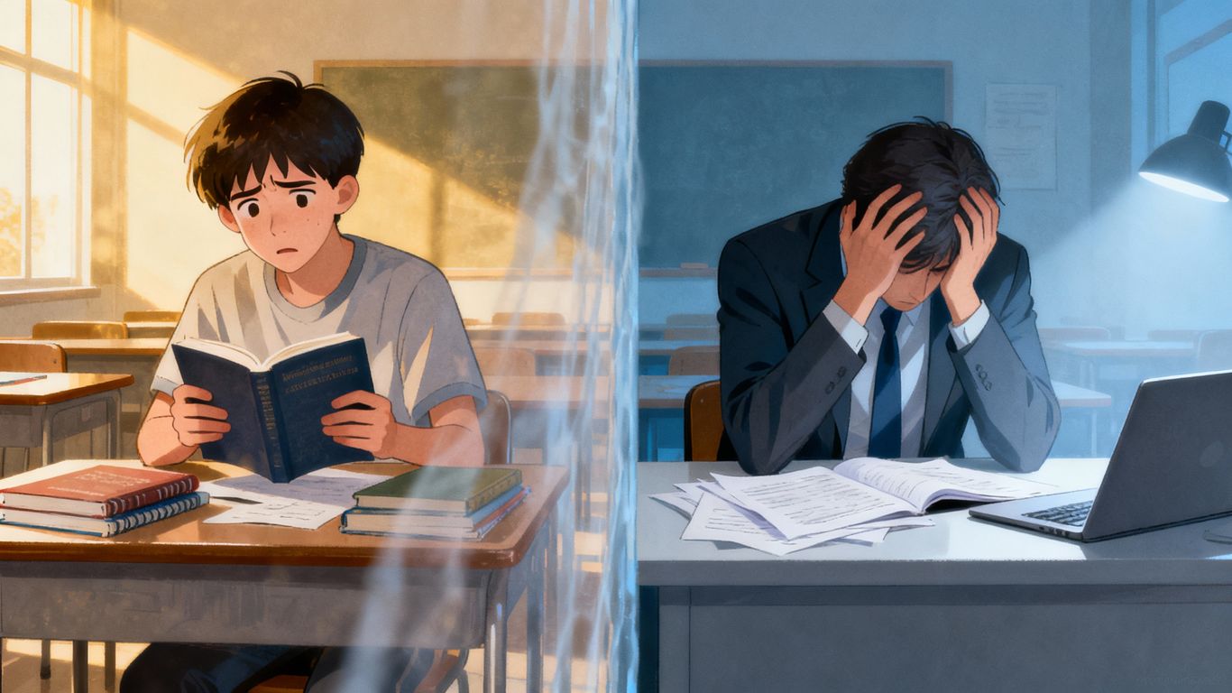 Student and professional facing unseen challenges in school and work.