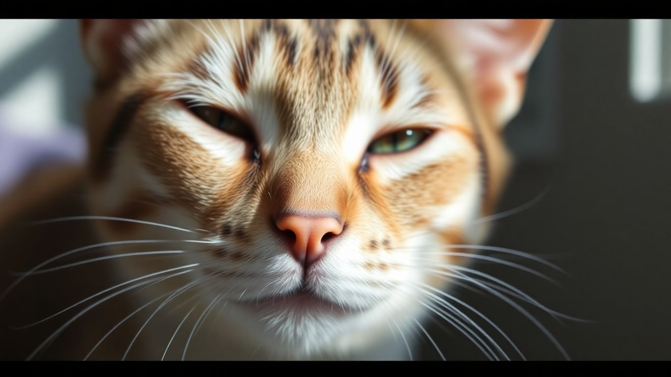 Cat slow blinking, conveying trust and affection.
