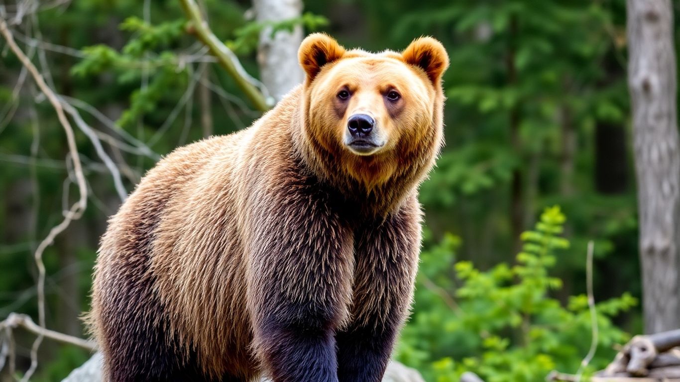 Ours brun dans une forêt au Japon