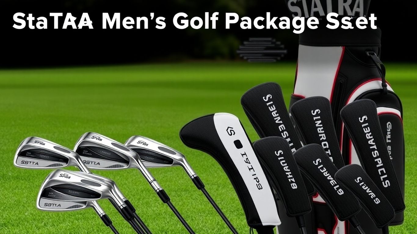 Strata Men's Golf Package Set with clubs and bag.