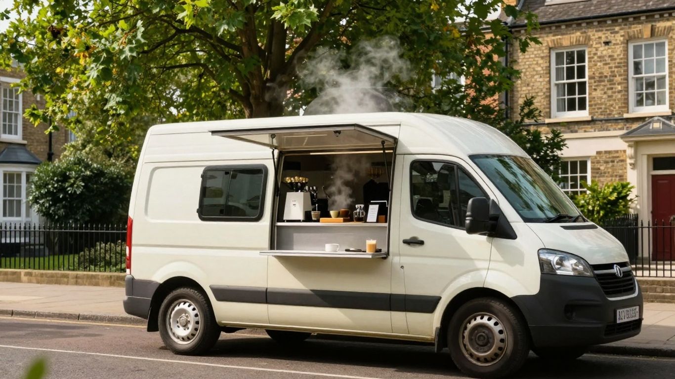 Mobile coffee van for sale in the UK.