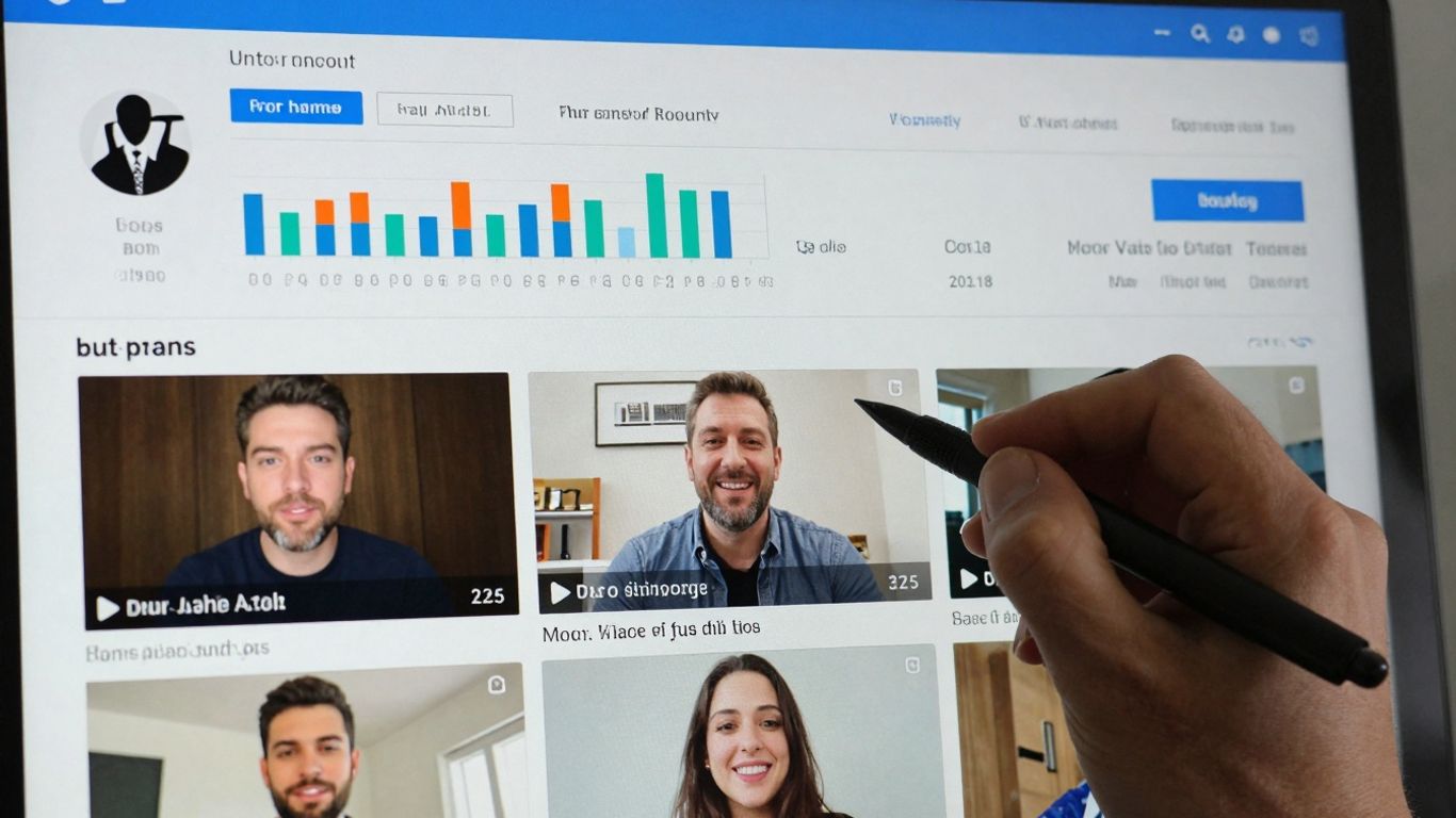 Video engagement platform interface with dynamic visuals.