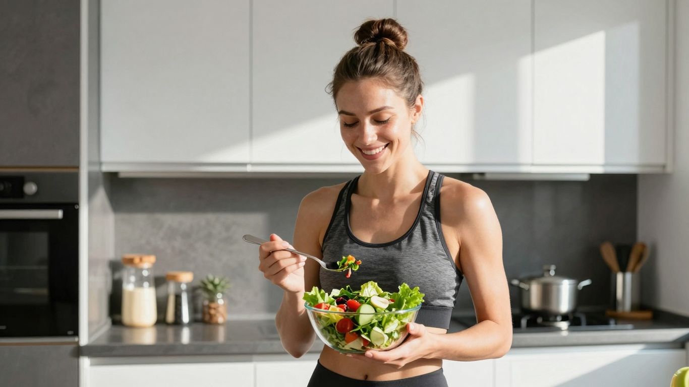 Person holding salad, ready for weight loss journey.