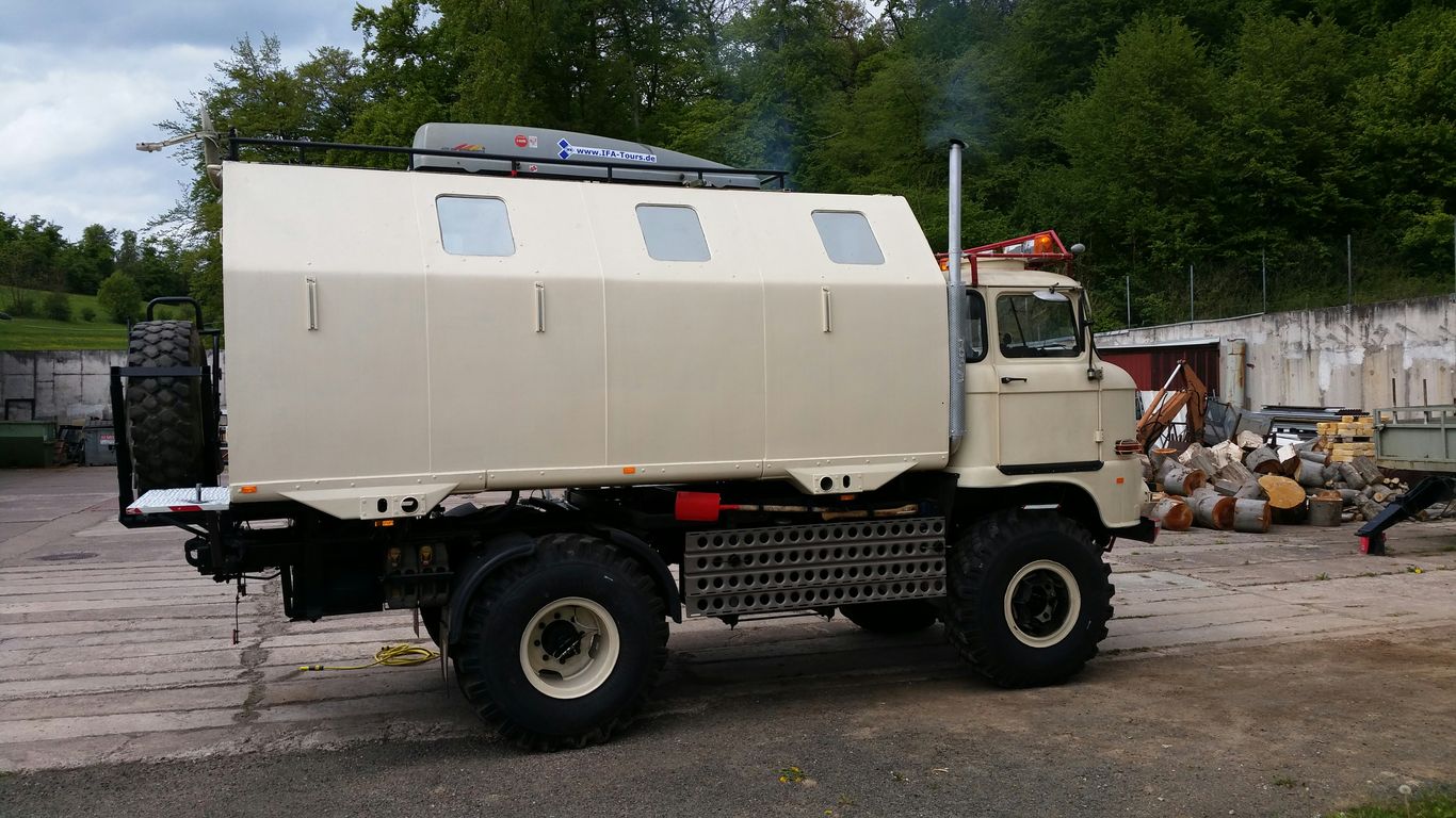 A large truck parked in a parking lot