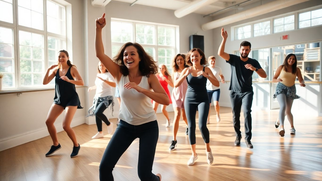 People dancing joyfully at C5 Dance Studio, Little Bay.