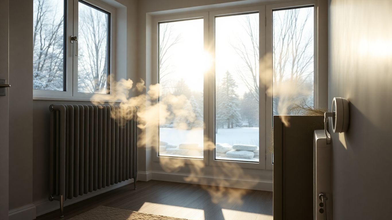 Casă modernă cu sistem eficient de încălzire iarna