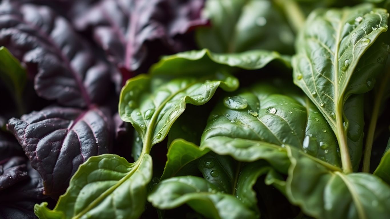 Fresh leafy green vegetables for healthy eating.