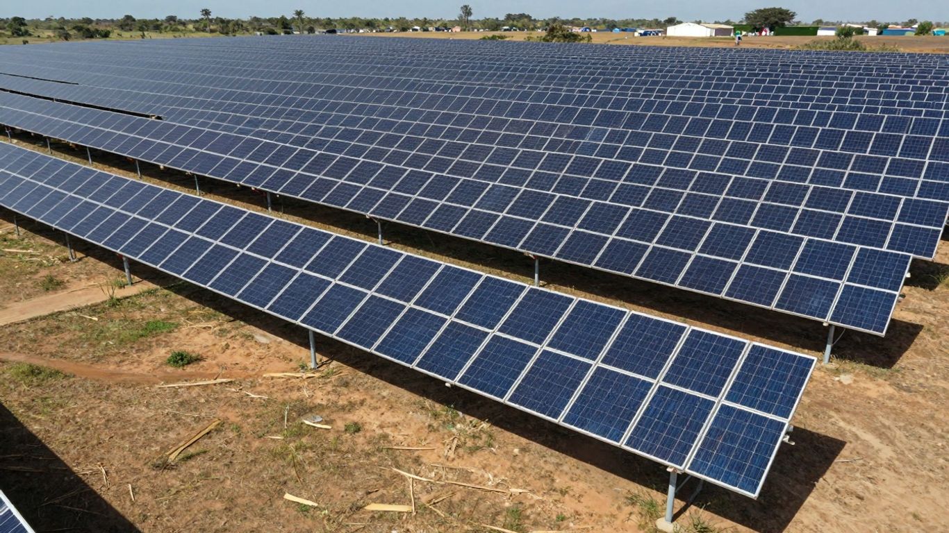Centrale solaire photovoltaïque au Togo, Afrique de l'Ouest.
