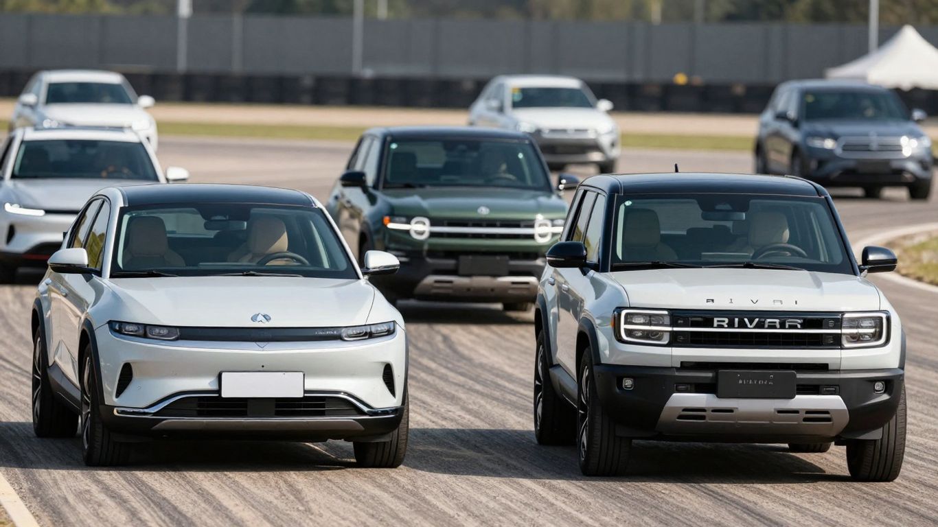 Three-row electric SUVs: Ioniq 9, Rivian, and competitors.