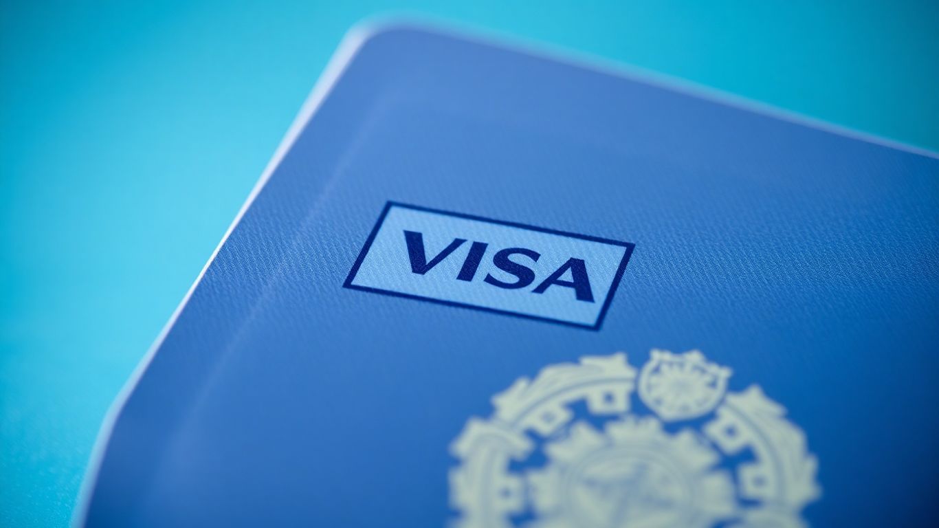 Passport with a prominent visa stamp.