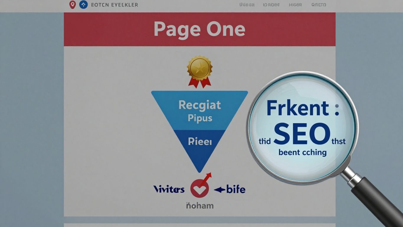Website ranking and conversion funnel with keywords.
