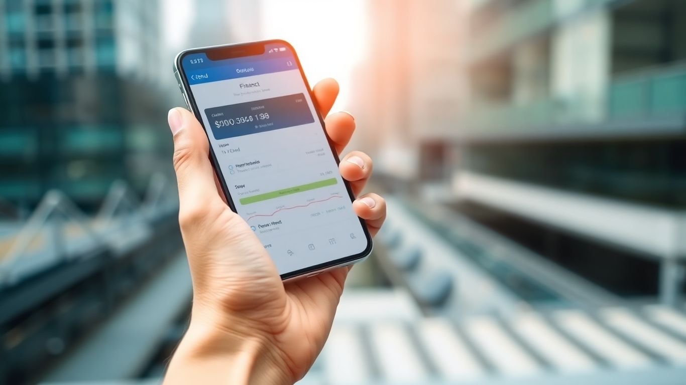 Smartphone screen with financial portal