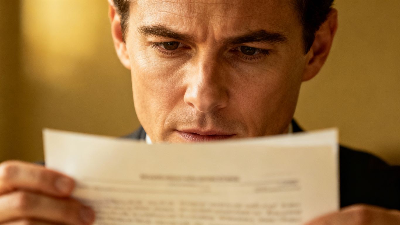 Person considering a document about advance decisions.