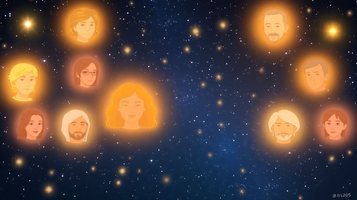 Ethereal portraits of lost stars in a starry night.