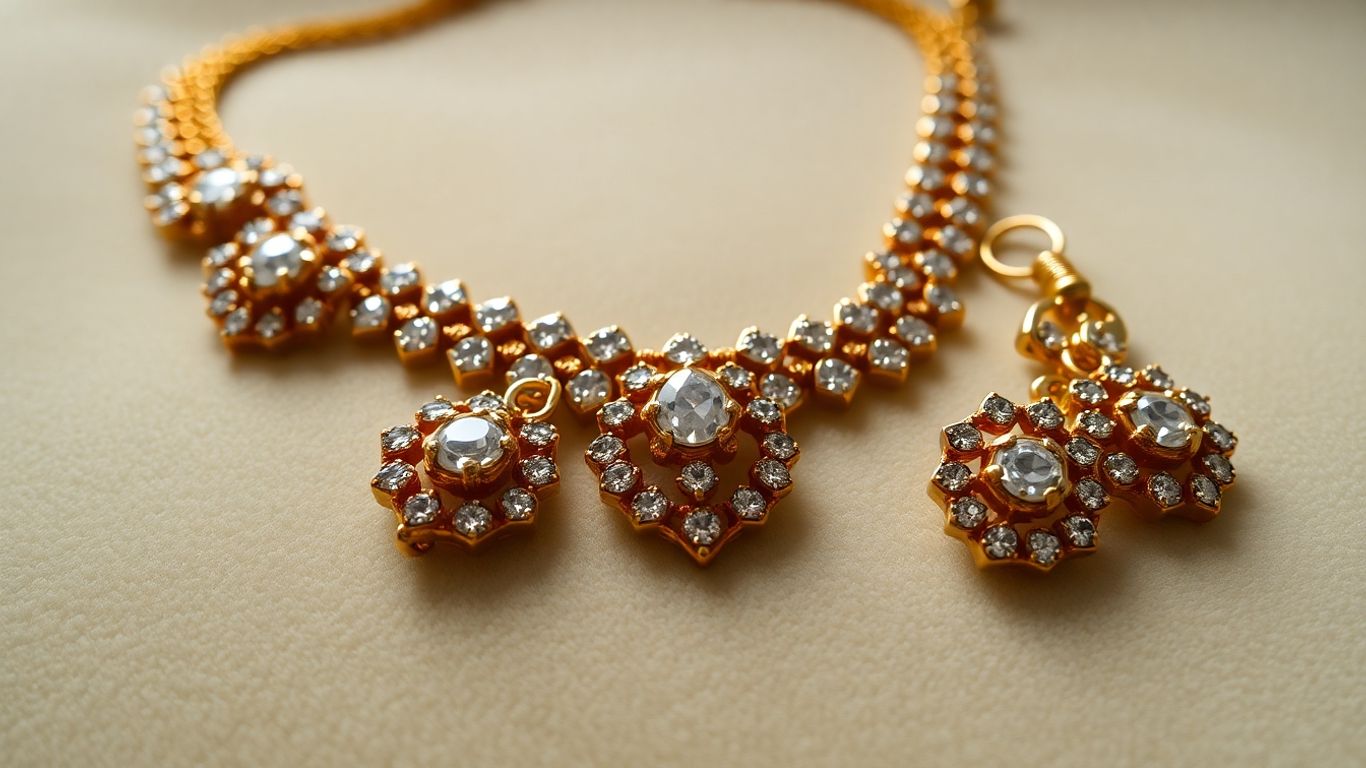 Polki jewelry set with uncut diamonds.