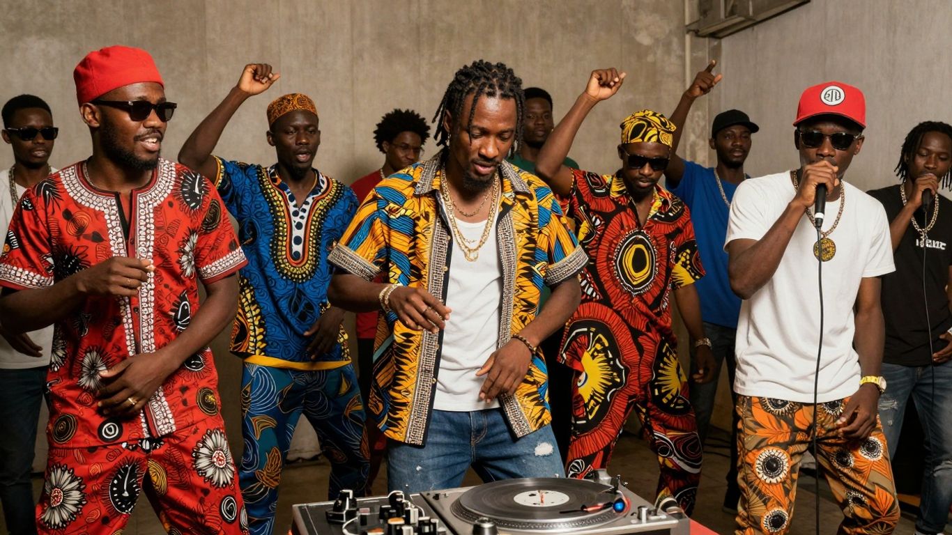 Afrobeat and Hip-Hop fusion dancers in colorful attire.