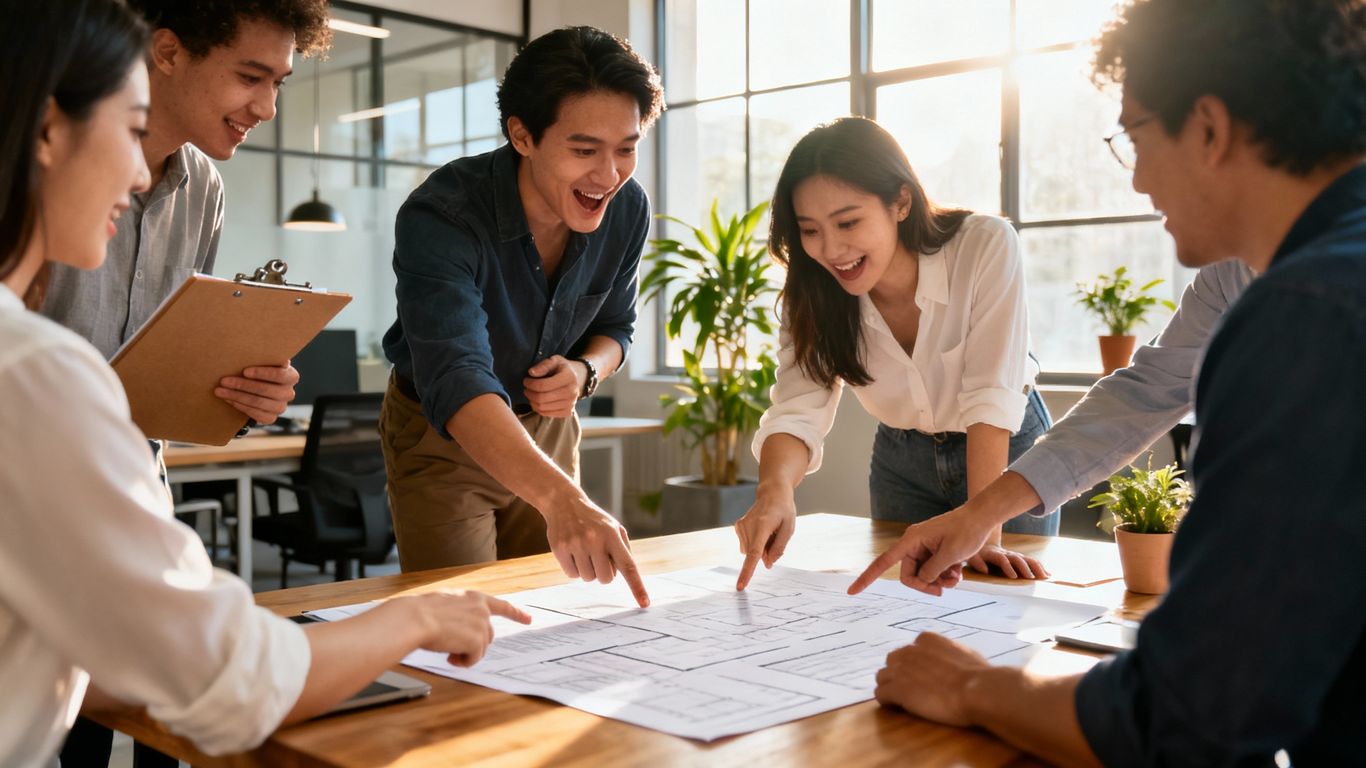 Team working on crisis communication checklist