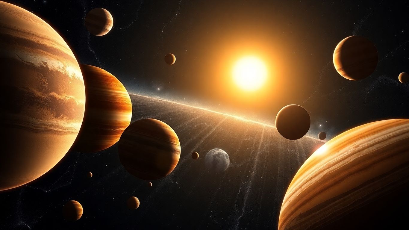 Solar system planets in space, high resolution.