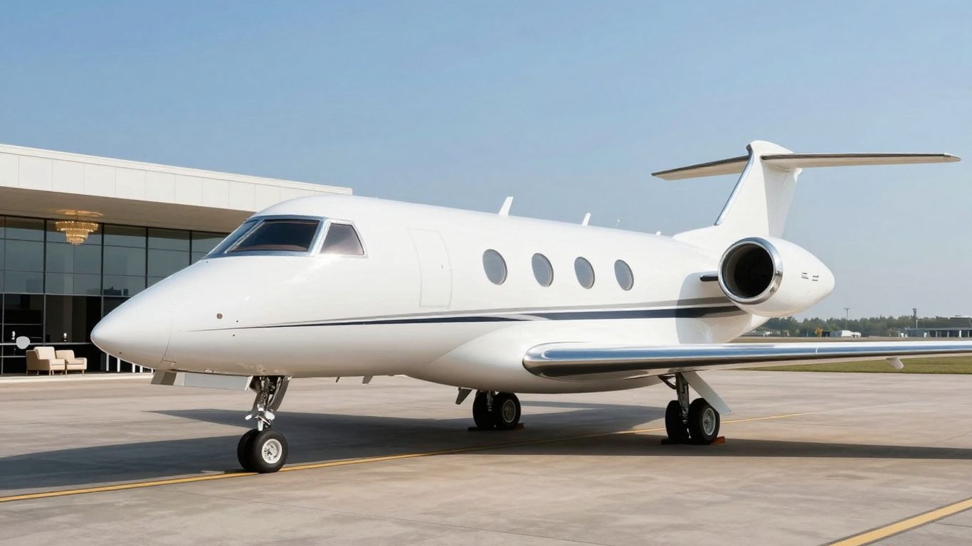 Private jet on tarmac, luxury travel