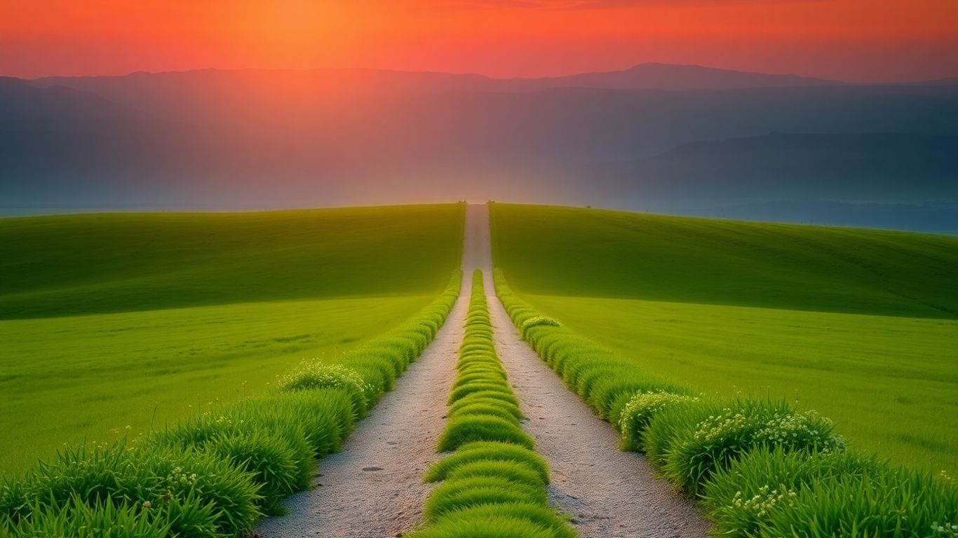 Path leading to a bright horizon