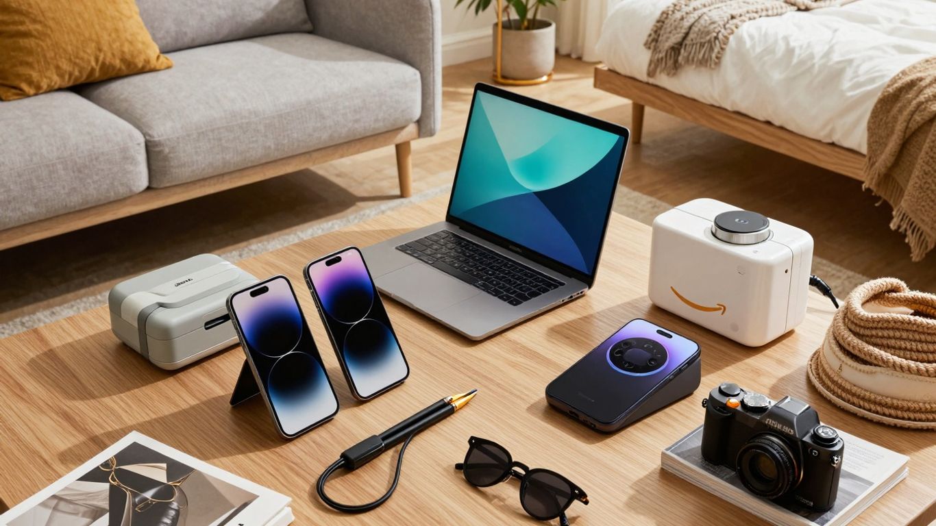 Popular Amazon products arranged attractively.