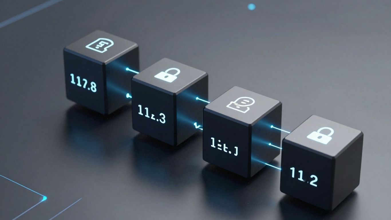 Interconnected blocks forming a digital ledger chain.