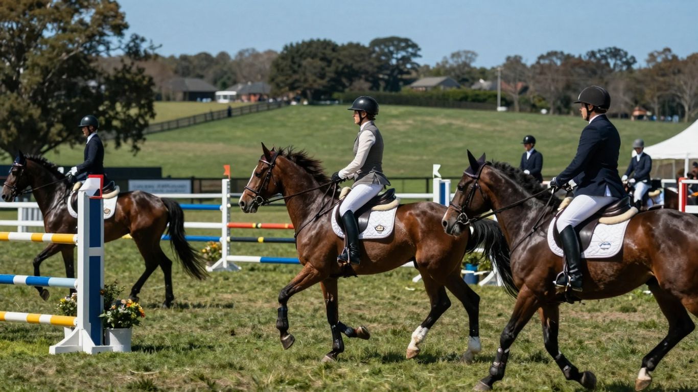 Ponies and riders enjoying activities at La Perouse Pony Club.
