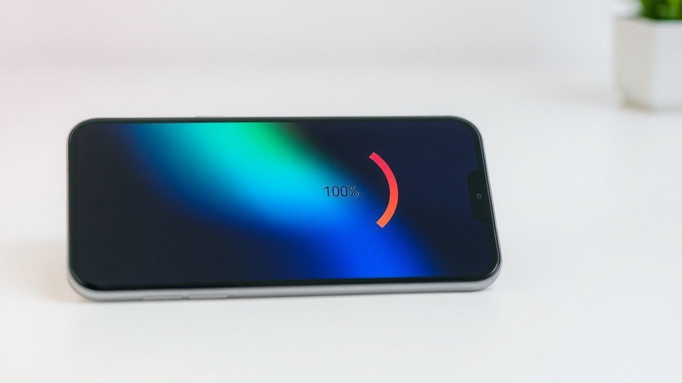 Celular rápido com indicador de velocidade na tela.