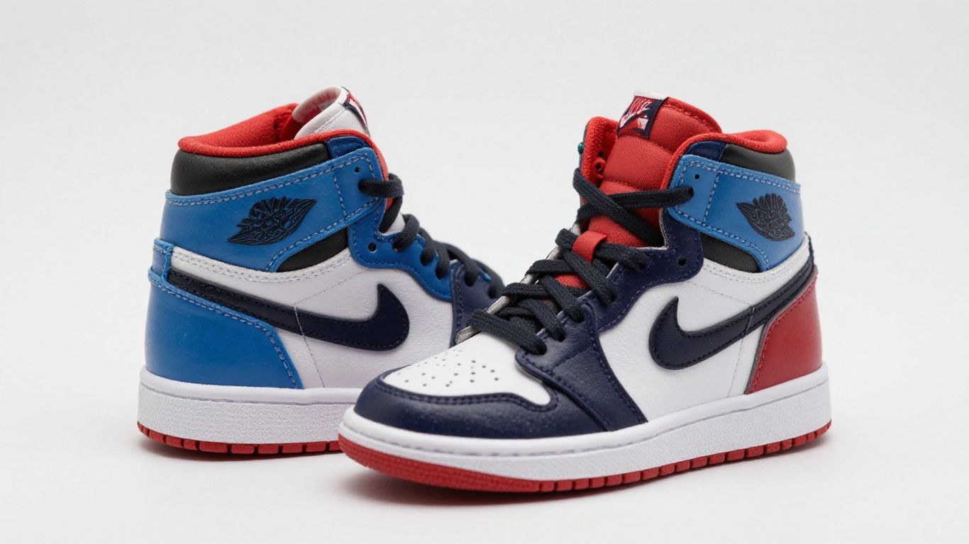 Jordan 1 High pentru copii în prim-plan.