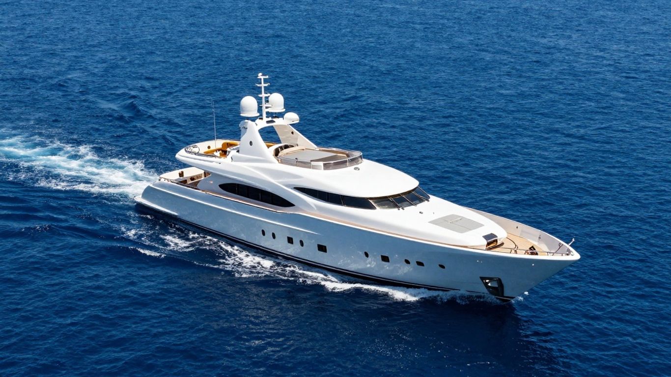 Superyacht sailing on the ocean
