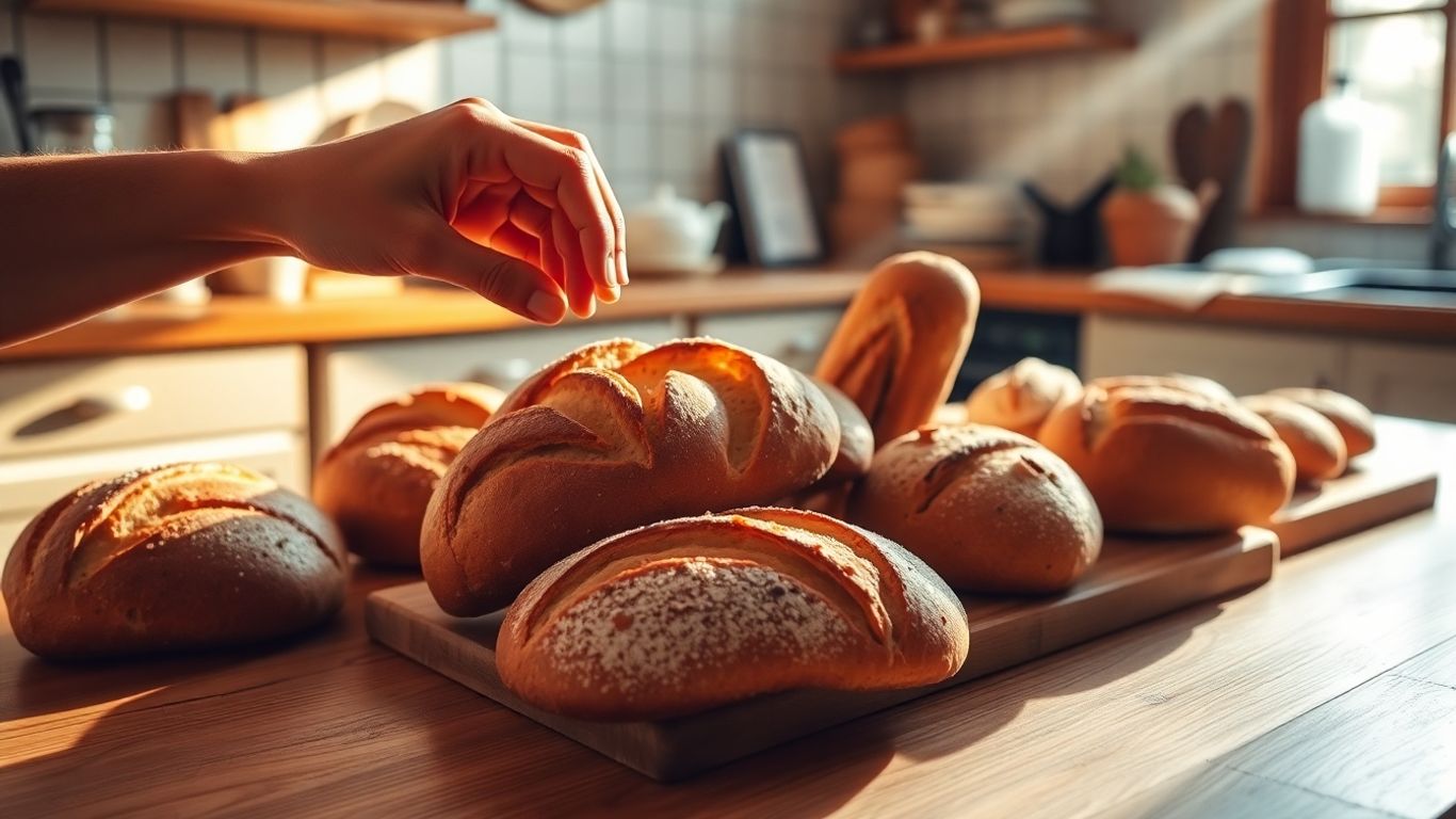 Home kitchen with baked goods, ready for sale.