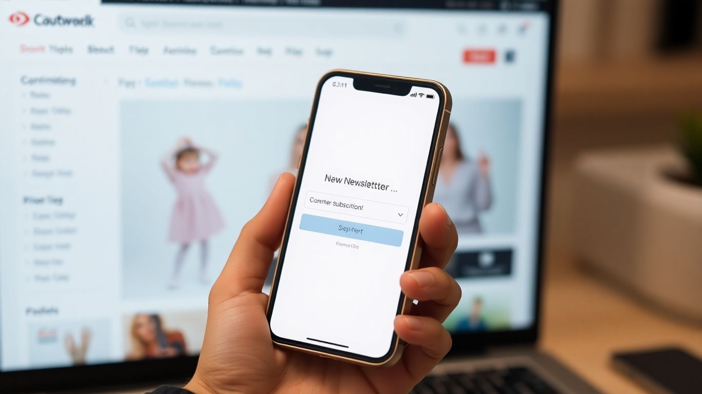 Smartphone mit Newsletter-Bestätigung im E-Commerce