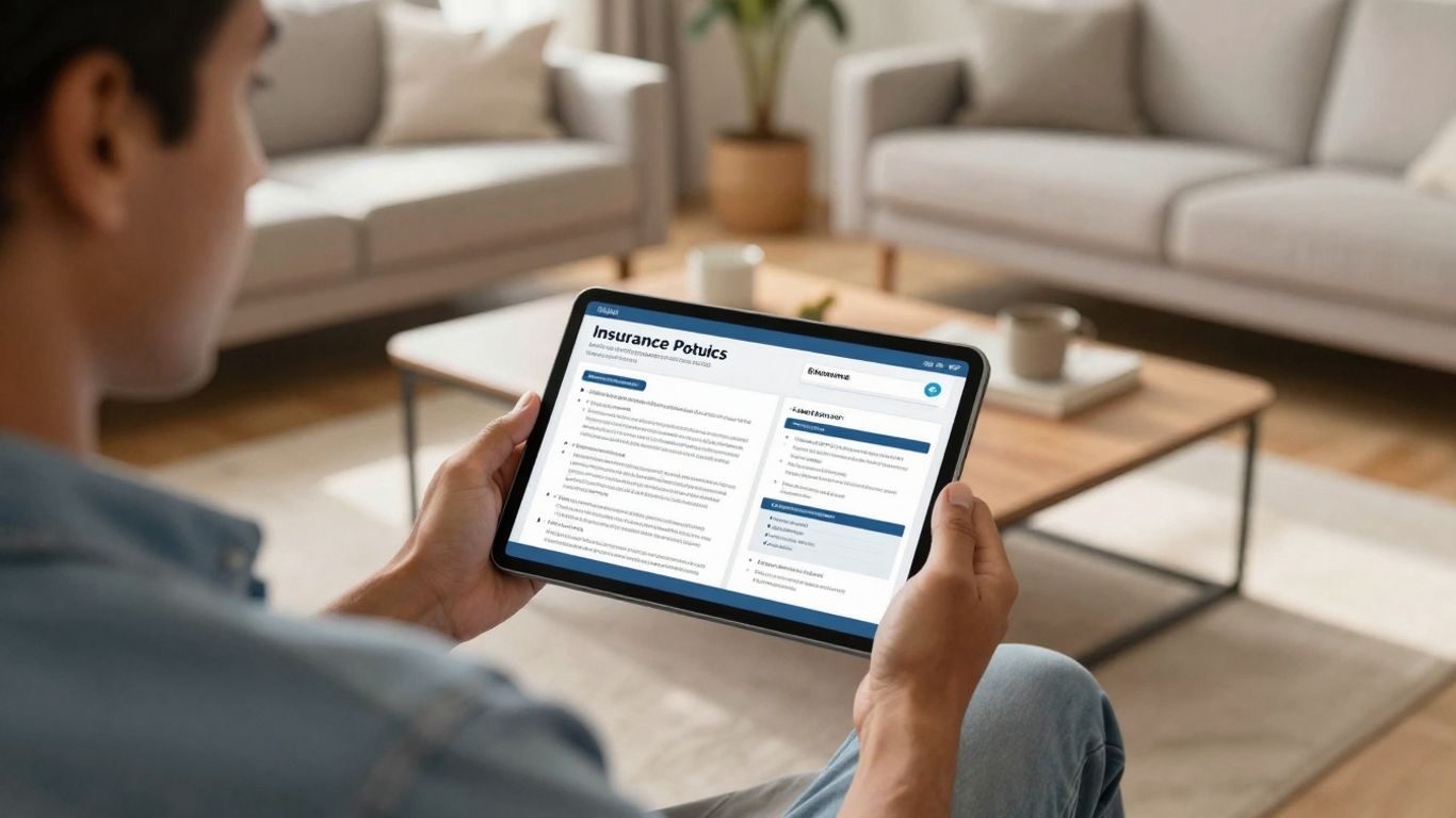 Persona eligiendo seguro de hogar personalizado en una tablet.