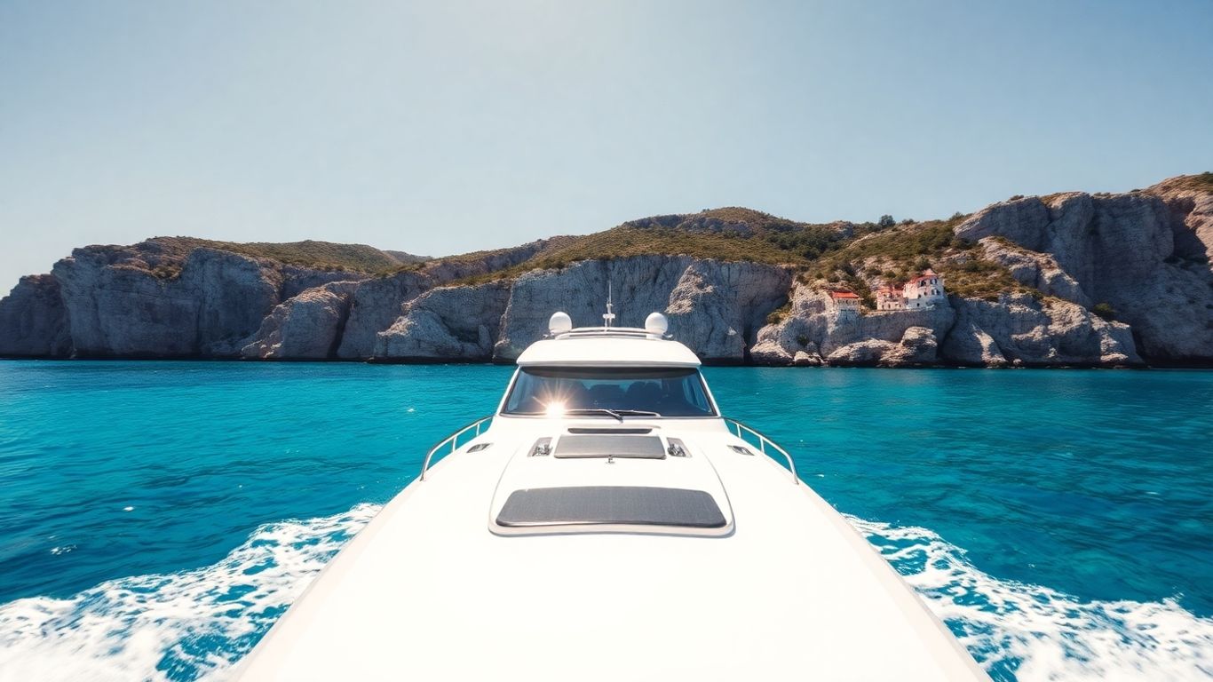 Luxury yacht sailing Croatia's stunning coastline.