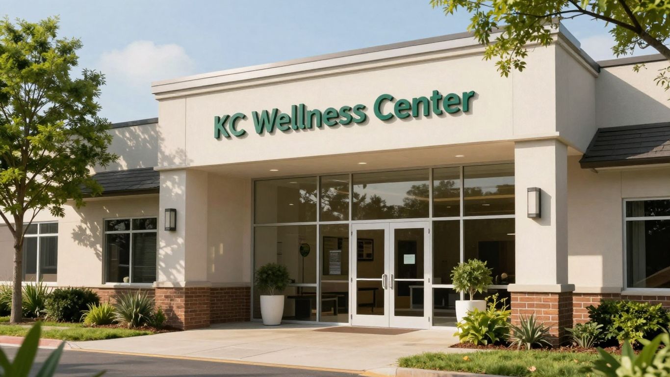 KC Wellness Center exterior building with landscaping