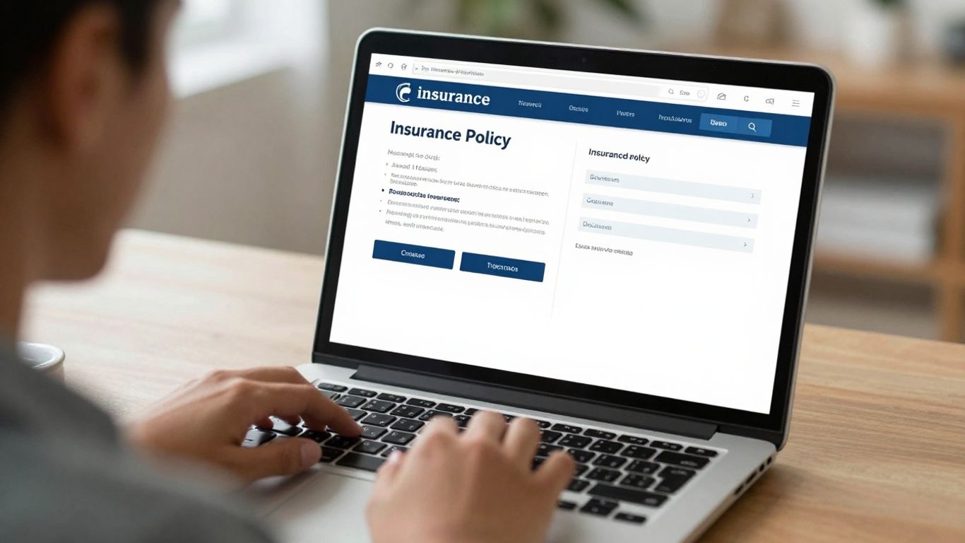 Person comparing insurance quotes on a laptop.