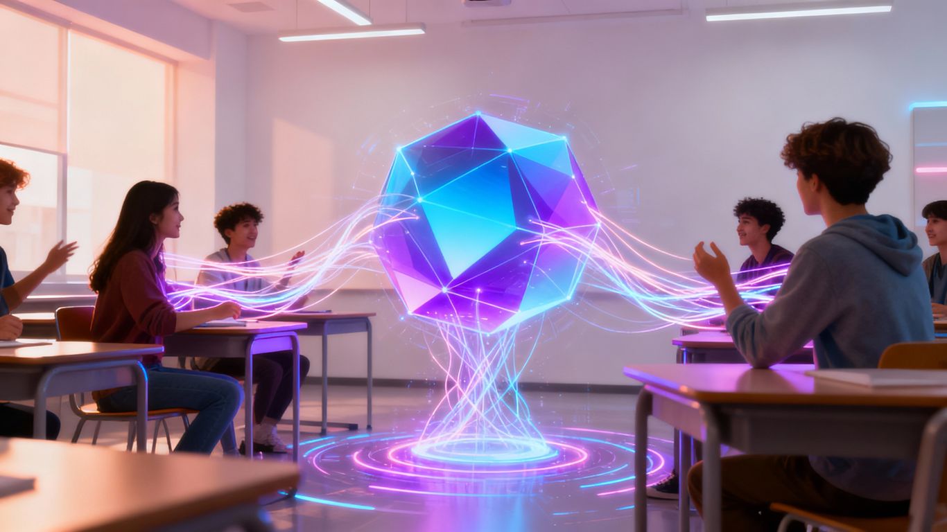 Classroom with AI creating adaptive learning paths