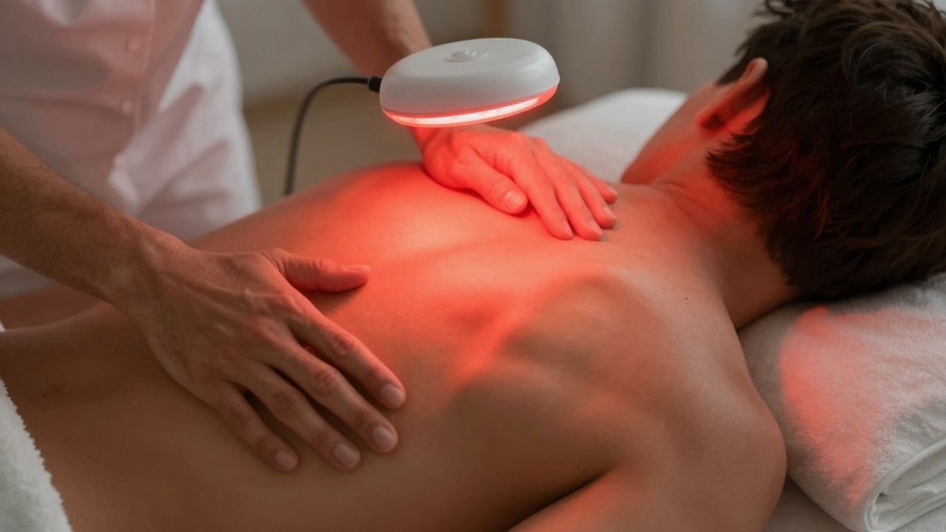 Red light therapy session in Wichita, Kansas.