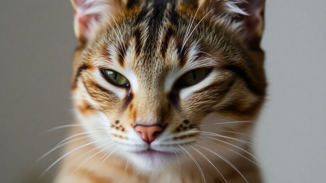 Cat slowly blinking, showing affection and trust.