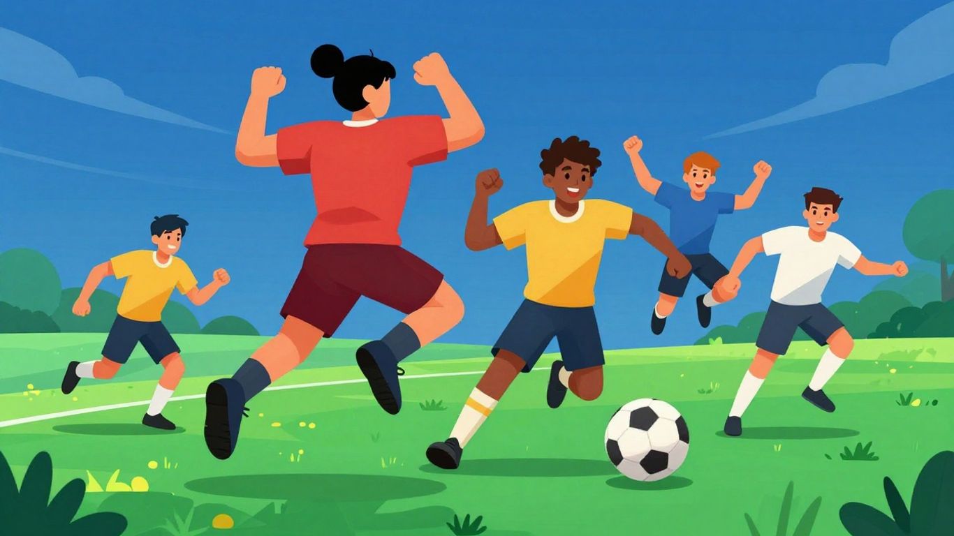 Exciting illustration of unblocked sports games in action.