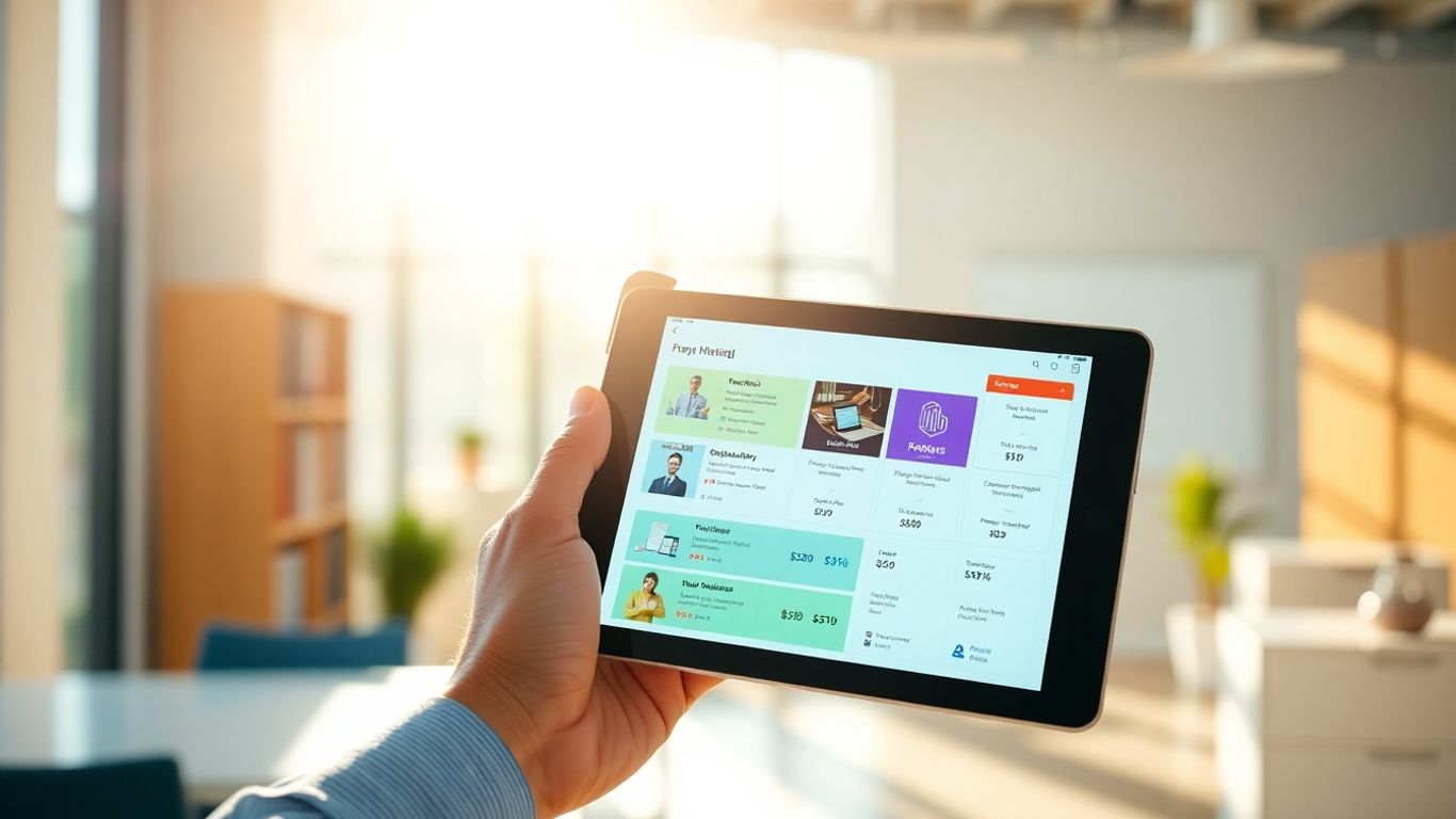 Zoho Price Book interface on a tablet screen.