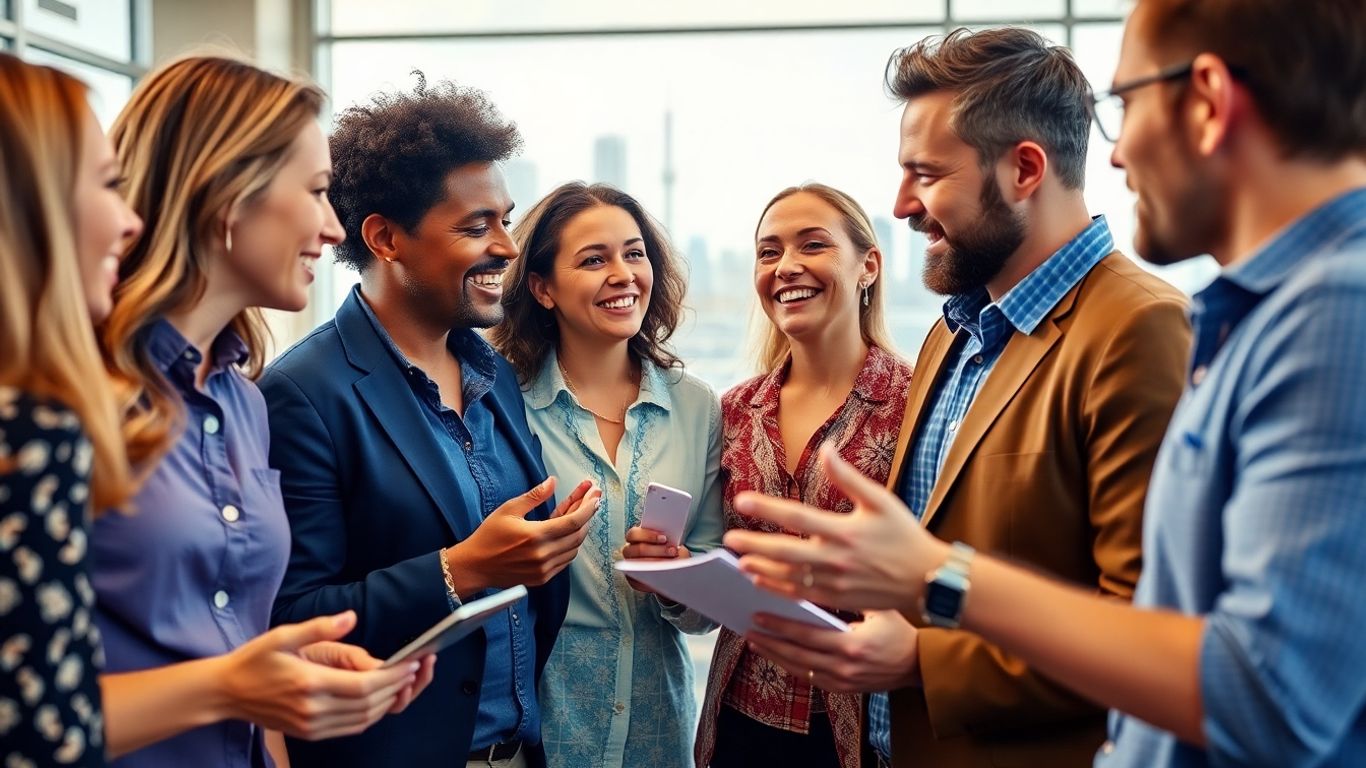 Australian business people in discussion