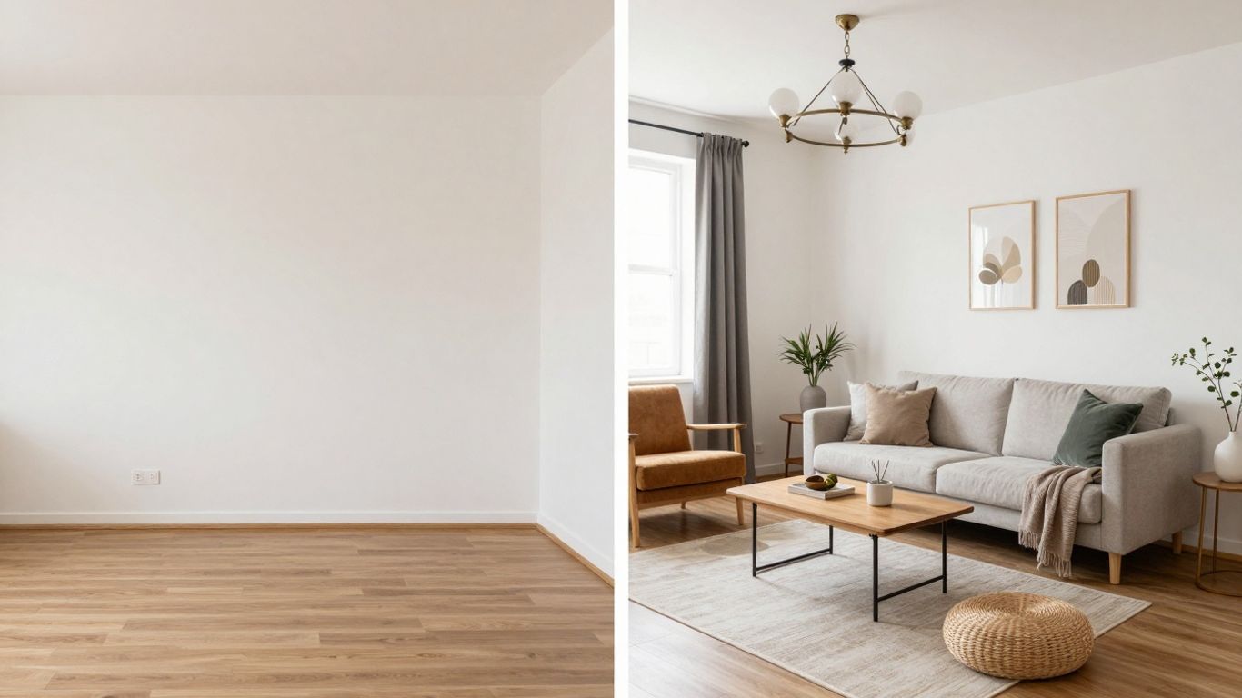 Partial vs. full Airbnb furnishing comparison