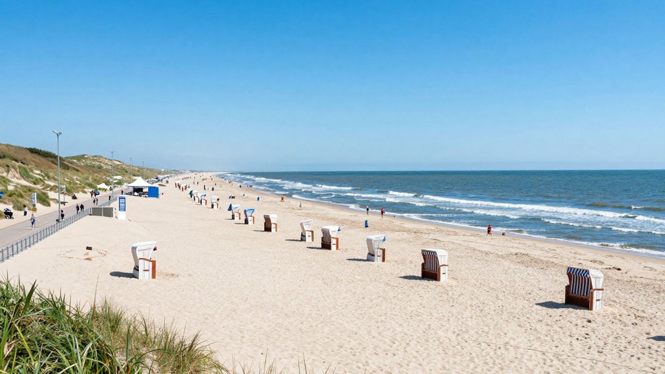 Strand en boulevard van Kijkduin met de zee