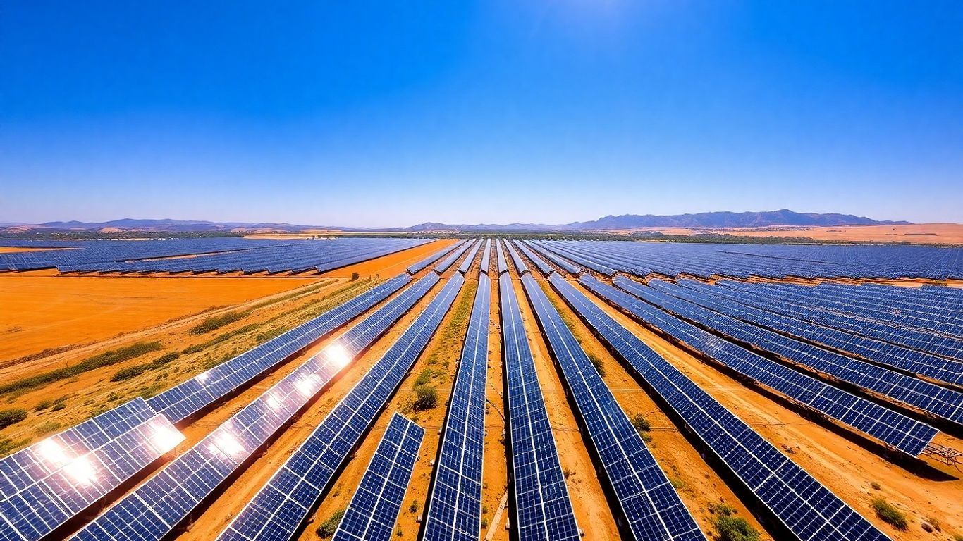Centrale solaire en Espagne, vue aérienne
