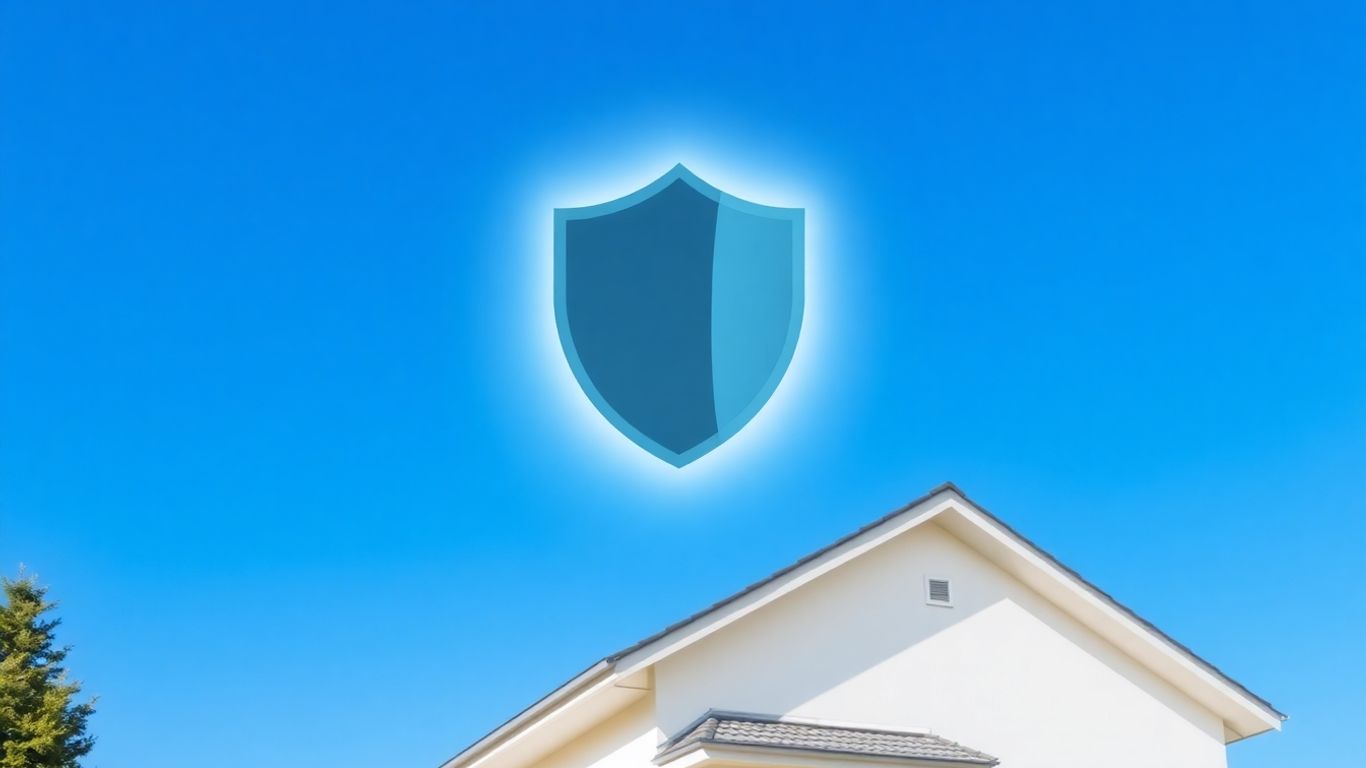 Casa protegida con escudo de seguro