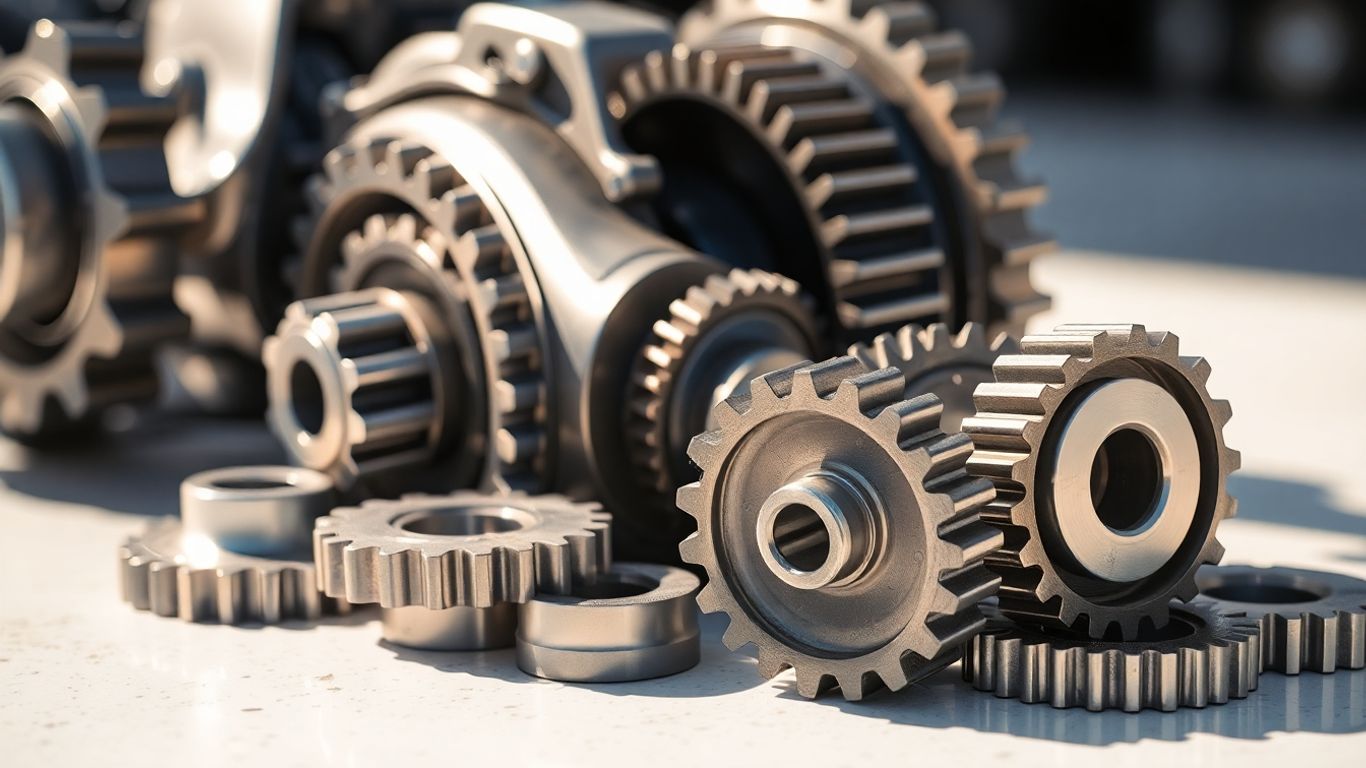 Car transmission parts arranged for purchase.